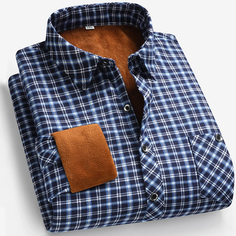 Flannel Shirt Lined - قميص رجالي طويل الأكمام مبطن بالصوف