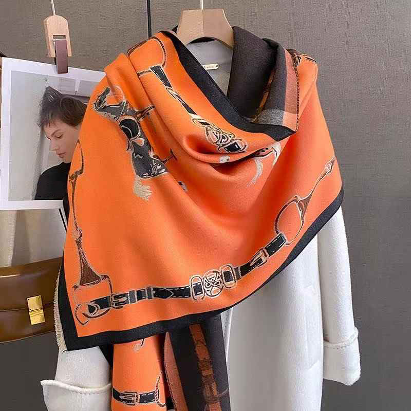Wool Scarf Men - الرجعية رايدر الحصان تقليد الكشمير وشاح