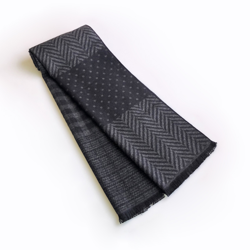 Wool Scarf Men - وشاح من القطن مع شرابة للرجال