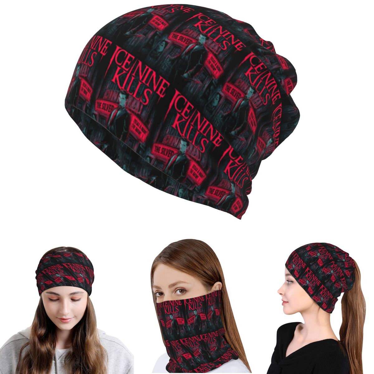 Knit Beanie Hat Warm - غطاء رقبة من نوع باندانا من