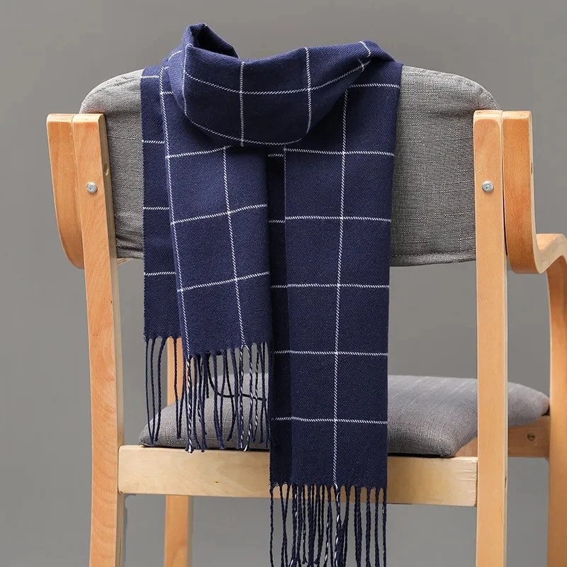 Wool Scarf Men - 2024 جديد الشتاء الرجال وشاح الدفء