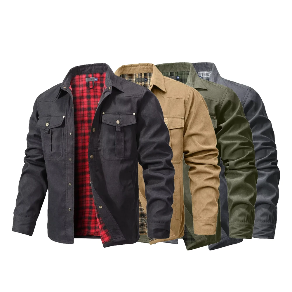 السترات الرجالية الربيع الفاني - مراجعة Flannel Shirt Lined وسعره