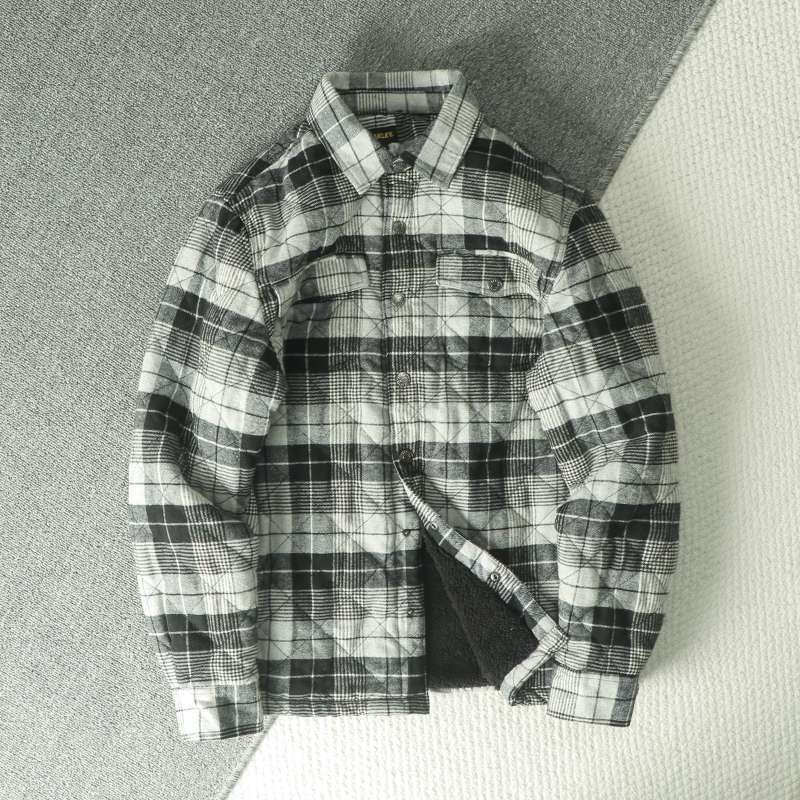 خريف شتاء الرجال منقوشة الفاني - مراجعة Flannel Shirt Lined وسعره