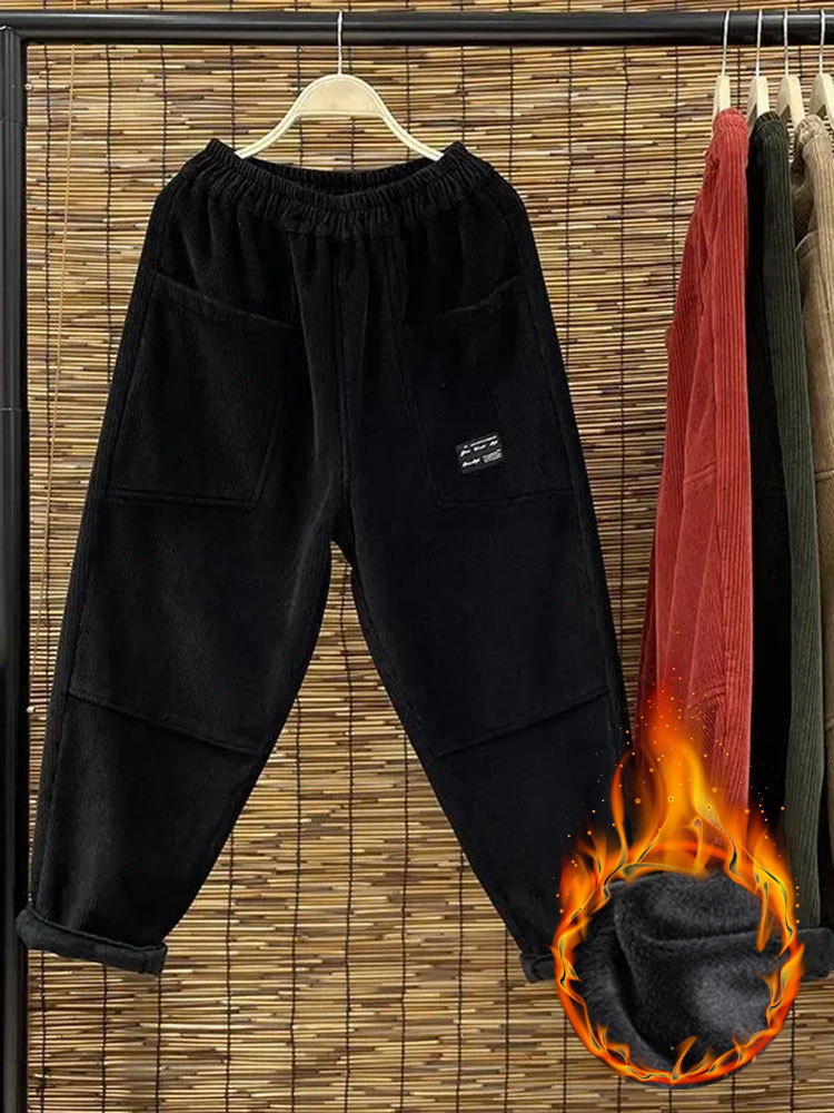 سروال قصير عالي الخصر للمرأة ب - مراجعة Corduroy Pant Warm وسعره