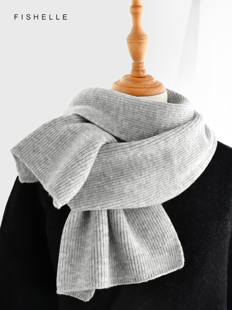 رمادي بلون الكشمير وشاح الشتاء - مراجعة Wool Scarf Men وسعره