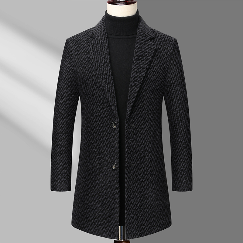 معطف طويل الرجال سترة صوف رجال - مراجعة Wool Coat Peacoat وسعره