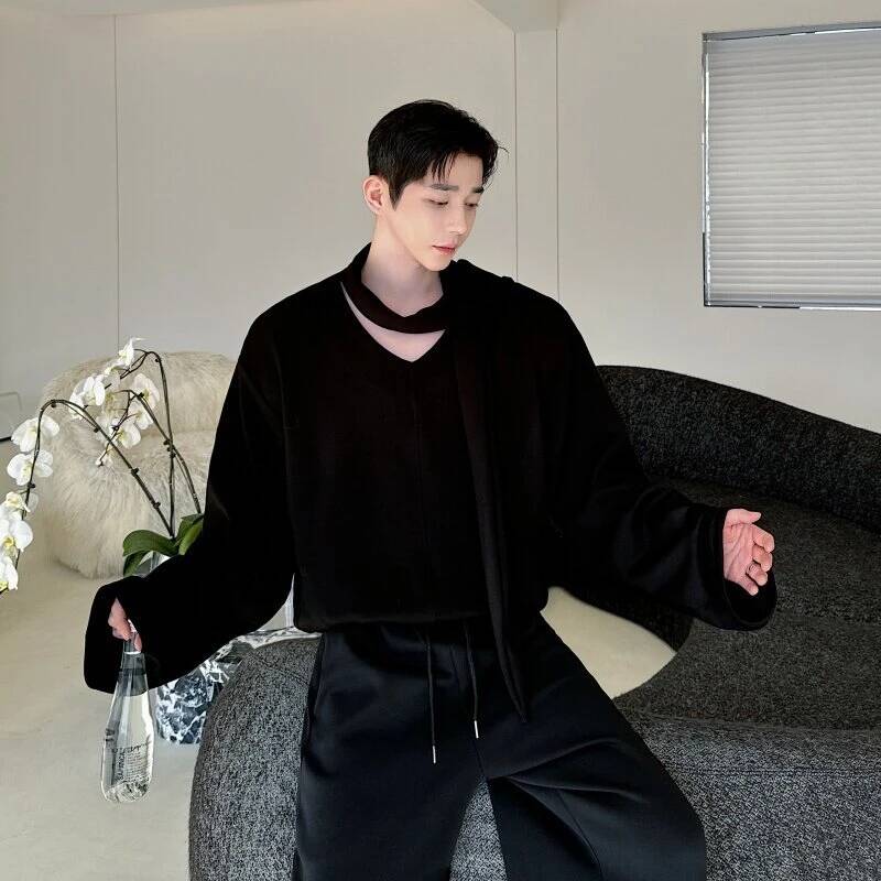 هودي رجالي بتصميم V عصري مع يا - مراجعة Wool Scarf Men وسعره