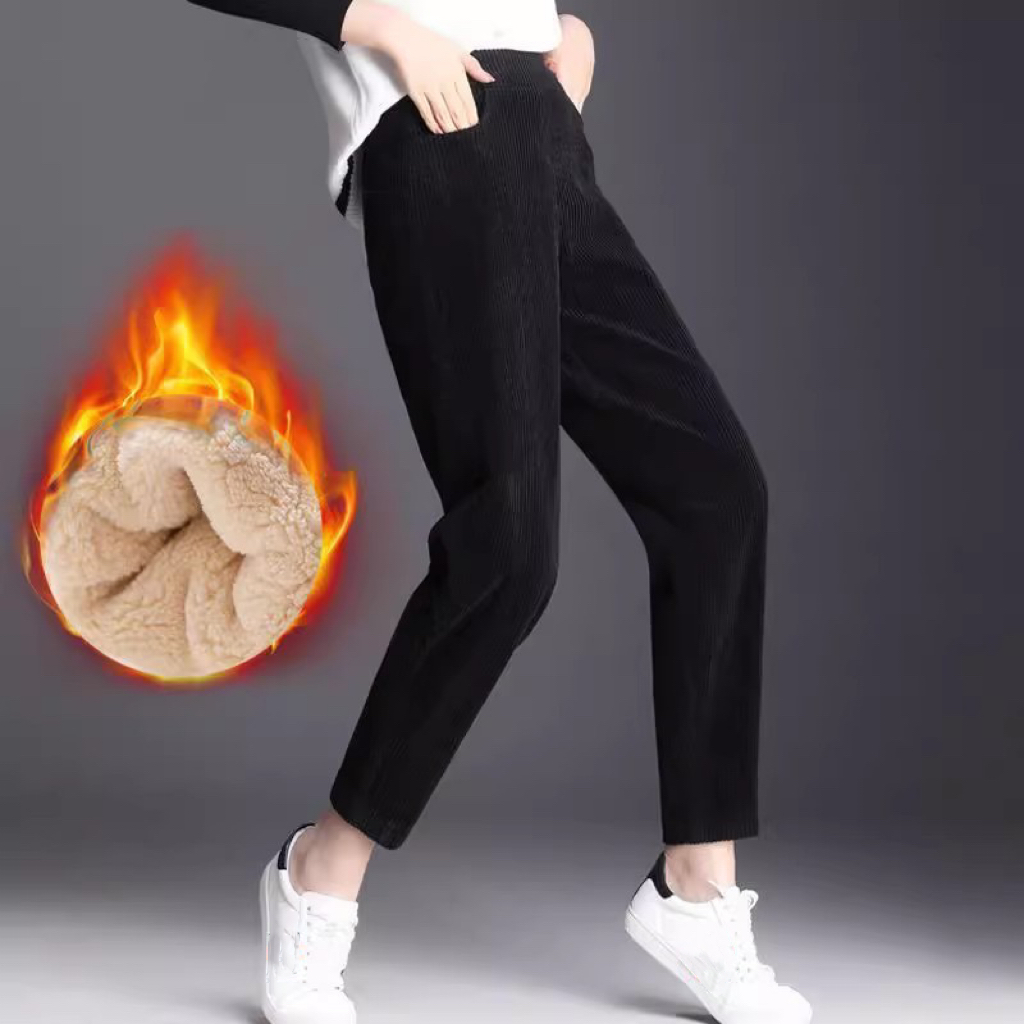 1 قطعة النساء الخريف الشتاء أف - مراجعة Corduroy Pant Warm وسعره